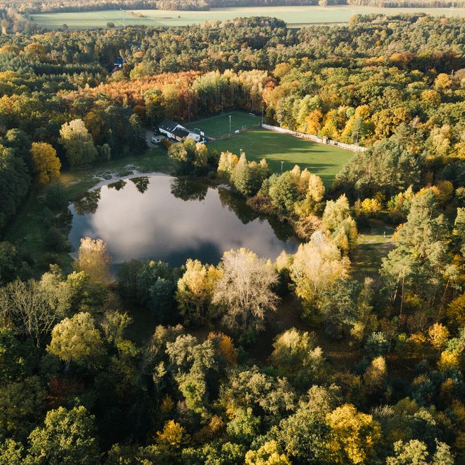 Luftaufnahme vom Strandbad in Schönwalde-Glien