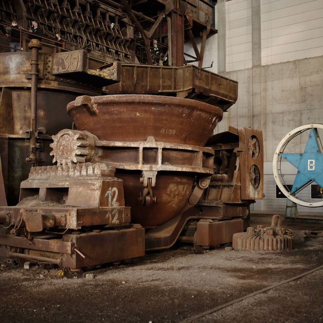 Schlackekübel am Siemens-Martin-Ofen im Industriemuseum Brandenburg
