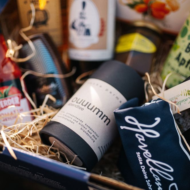 Nachaufnahme von der Genusszeit mit regionalen Produkten aus dem Havelland